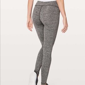 Lululemon Heathered Black Wunder Under HR Tight